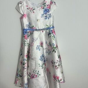Rare Editions Floral Dress with Blue and Pink